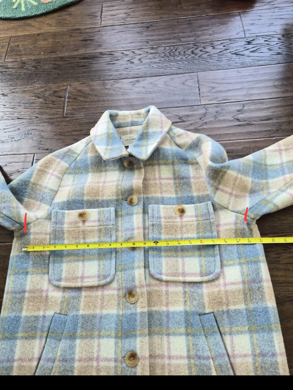*NWT* [Sezane] Armand Coat In Pastel Tartan, 100% Wool, Size 38/6 - Picture 8 of 12